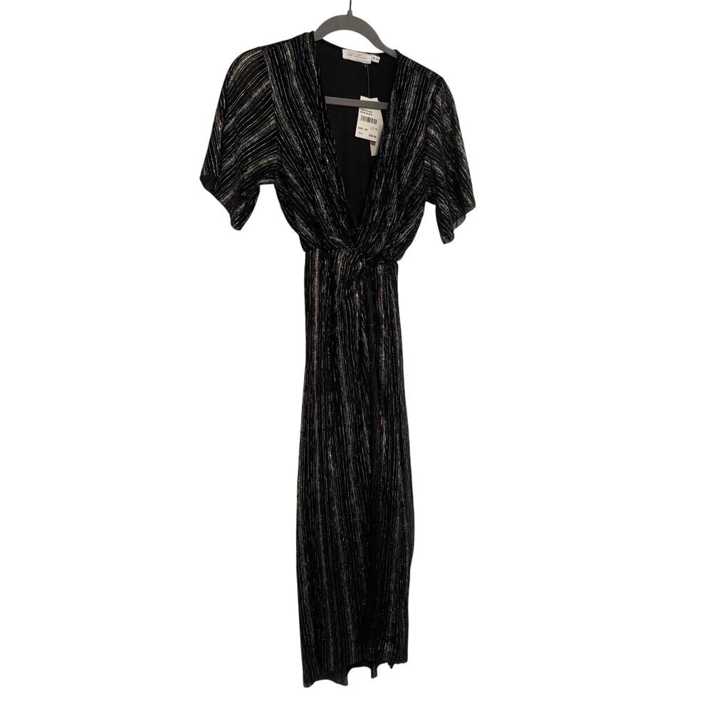NWT All in favor Silver and gold Sine black dress
